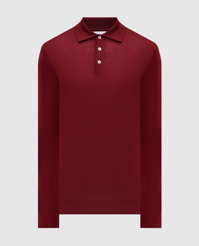Brunello Cucinelli Бордовое поло из шерсти и кашемира с длинными рукавами M2400295