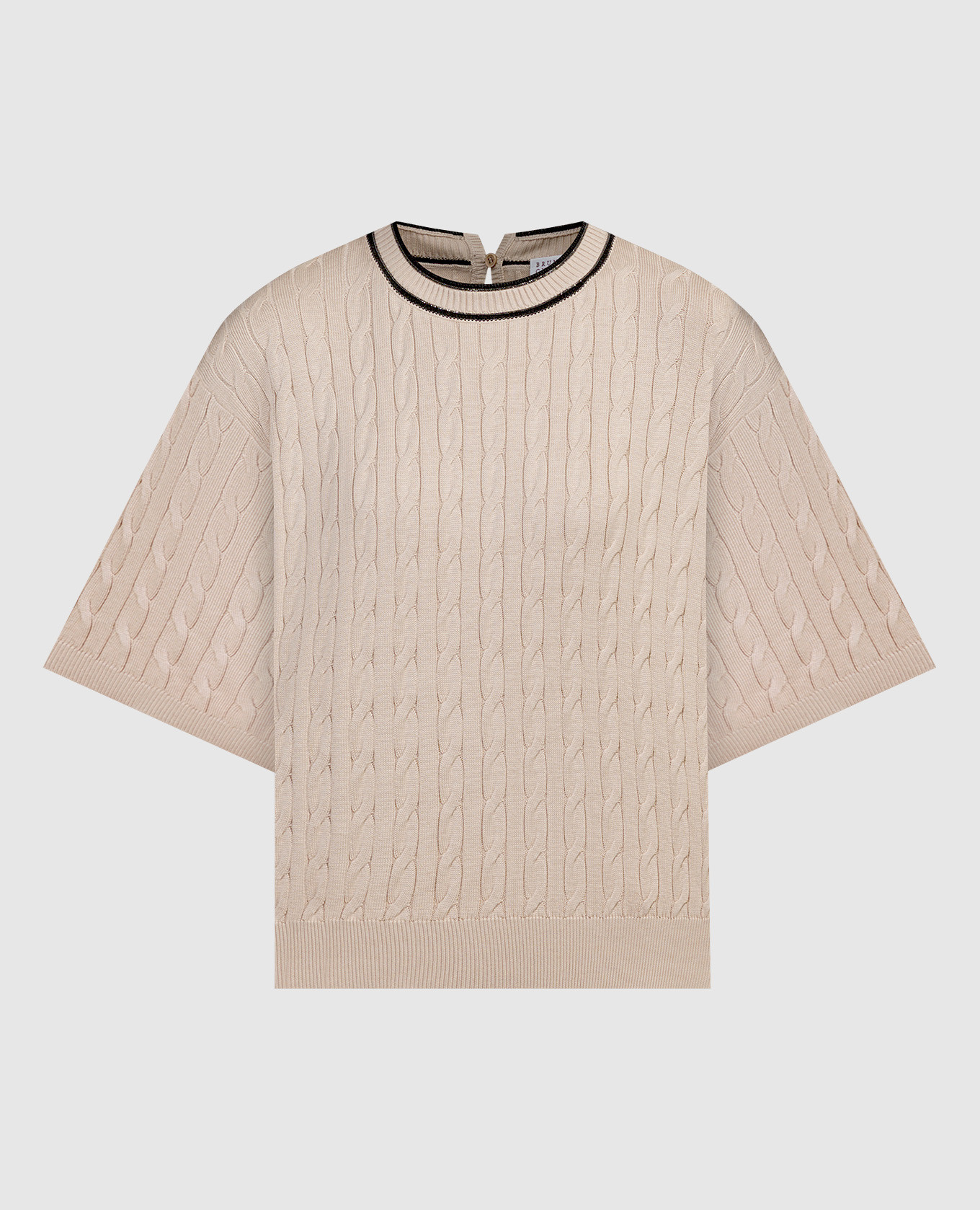 Beige t-shirt with a monil chain in a textured pattern