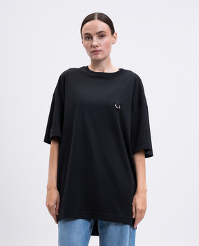 Thierry Mugler Чорна футболка з пірсингом 25F3TS01046016