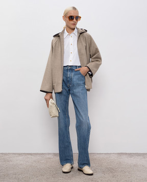 Bottega Veneta Біла сорочка з брендовими вузлами 838420V2H20