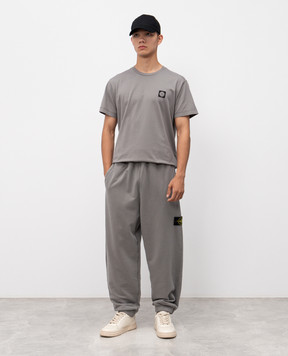 Stone Island Сірі джогери з патчем логотипа K2S156200004S0A20