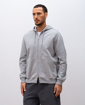 Brunello Cucinelli Серая меланжевая спортивная куртка MM8319069G