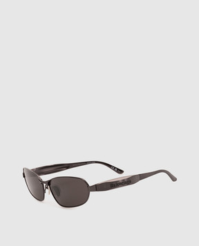 Balenciaga Чорні сонцезахисні окуляри Mercury Oval з логотипом 794315T0005
