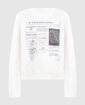 Maison Margiela MM6 Белый свитшот с принтом с логотипом S52GU0242M25012