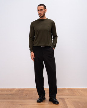 Bally Зеленый джемпер из кашемира и шелка с вышивкой логотипа. M5LRC63KWS013ABF16