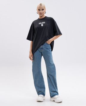 Vetements Чорна футболка з принтом UH76TR300B