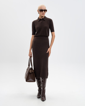 Twinset Коричнева спідниця з вовною 252TT3186