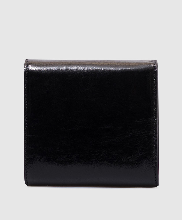 Ami Paris Черный кожаный портмоне с металлической эмблемой Ami de Coeur USL203AL0051 изображение 2