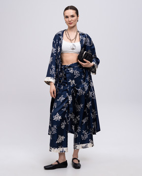 Max Mara Сині штани CINZIA із шовку CINZIA