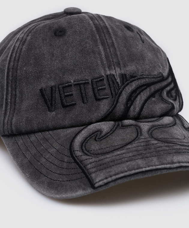 Vetements Серая кепка с вышивкой UA65CA190B изображение 4