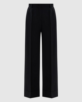 Dolce&Gabbana Черные брюки из шерсти с отворотами FTBM0TGDC7Q