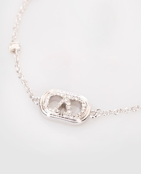 Valentino Сріблястий браслет з кристалами та перлами Swarovski 7W2J0AG0WKD