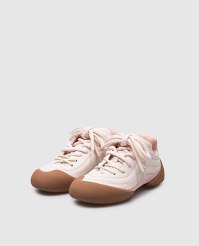 Alexander McQueen Рожеві шкіряні кросівки Flexion з емблемою логотипа 808181WIAC6