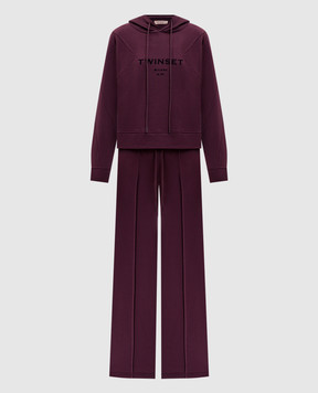 Twinset Бордовий спортивний костюм з логотипом 252TP2681