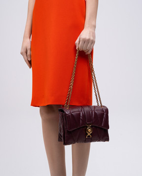 Versace Бордова шкіряна сумка крос-боді Kleio 10159641A12973