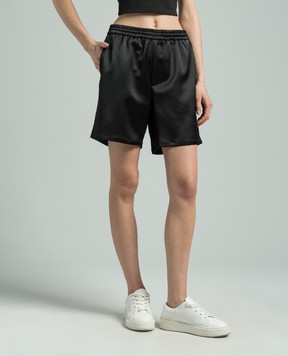 Balmain Черные шорты с вышивкой логотипа монограммы CH0PA095XI63