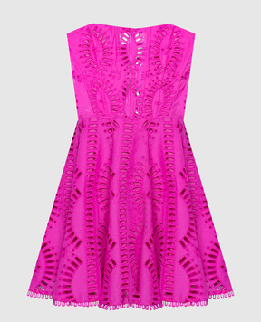 Charo Ruiz Розовое платье-бюстье мини Zamick с вышивкой бродери 243612