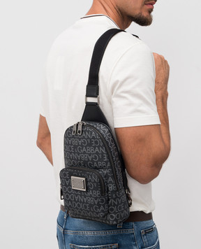 Dolce&Gabbana Черная сумка слинг с логотипом BM2295AJ705