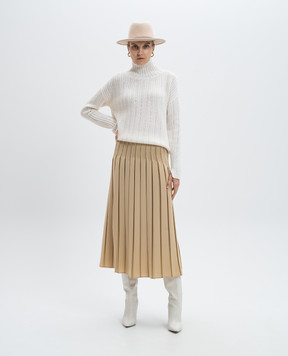 Allude Белый свитер из шерсти и кашемира с кристаллами. 24517742