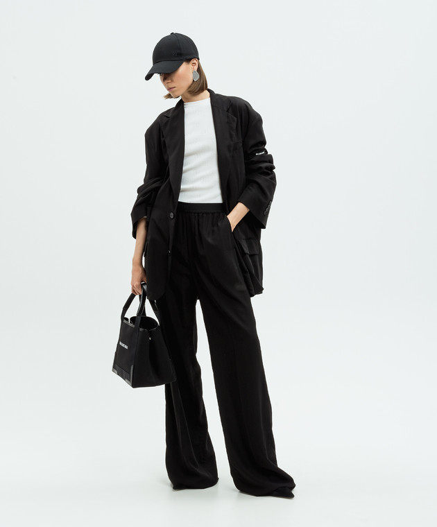 Balenciaga Черный пиджак с патчем логотипа 794436TFO02 изображение 2