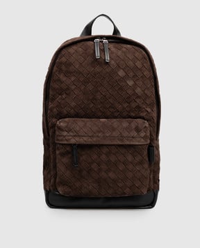 Bottega Veneta Коричневий замшевий плетений рюкзак 828117V1QEC
