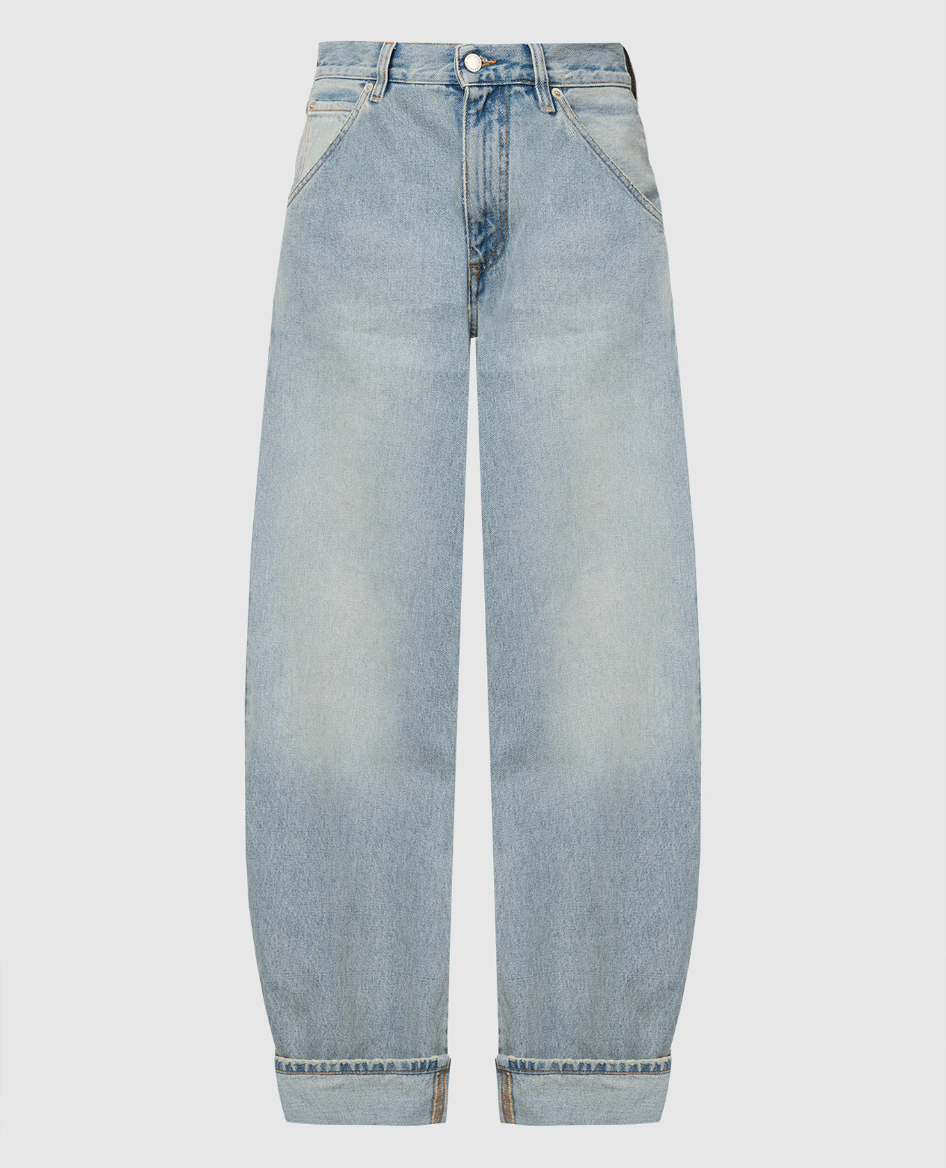 Голубые джинсы KHRIS с эффектом потертости