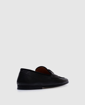 Dolce&Gabbana Черные кожаные лоферы с логотипом A50462A6O70