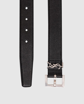 Saint Laurent Черный кожаный ремень с логотипом 634440BRM0E
