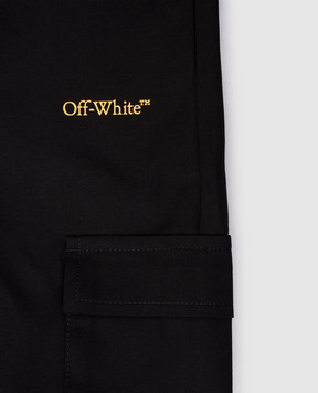 Off-White Детские черные джогеры с принтом логотипа OBCF007S25FAB001