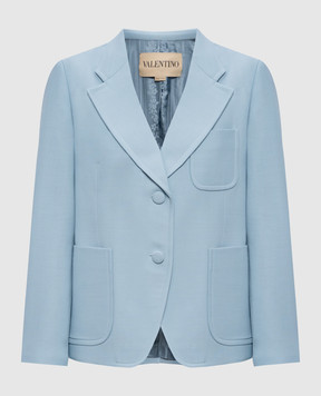 Valentino Блакитний жакет з вовни та шовку 7B3CE4R51CF