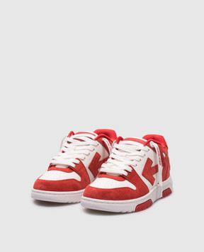 Off-White Красные кожаные кроссовки Out Of Office OWIA259S25LEA006