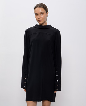 Max Mara Sportmax Черное платье LEGUME из шелка LEGUME