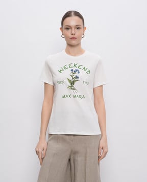Max Mara Weekend Біла футболка TEIERA з принтом логотипа TEIERA