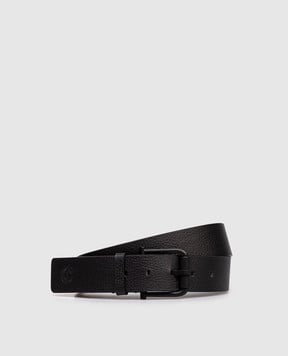 Stone Island Чорний шкіряний ремінь з логотипом K2S159300002S0072