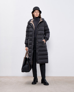 Peserico Черный пуховик с цепочкой мониль S24035K6957