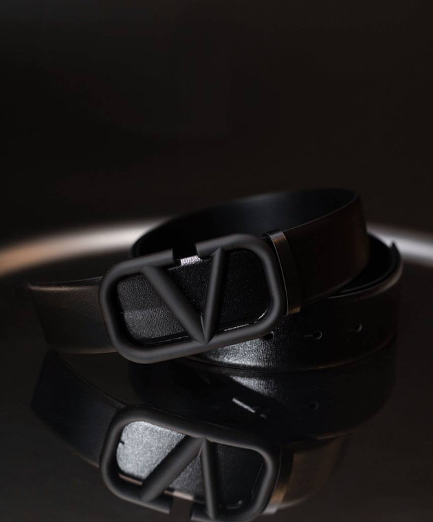 Valentino Черный кожаный ремень VLOGO 5Y2T0Q87WQG изображение 3