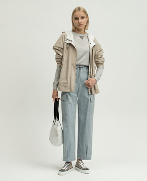 Brunello Cucinelli Блакитні штани карго з ланцюжком моніль ML180P8561