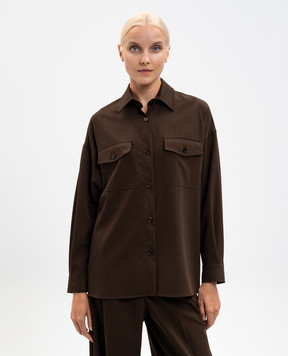 Max Mara Weekend Коричнева сорочка FIRMINA з вовни FIRMINA