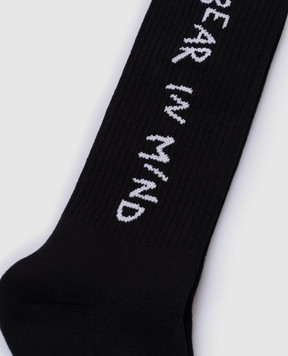Palm Angels Чорні шкарпетки Bear In Mind PMRA001F24FAB009