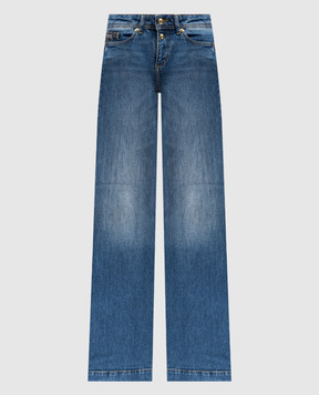 Versace Jeans Couture Синие джинсы клеш с логотипом V-Emblem 76HAB561CDW97