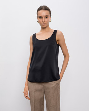 Max Mara Чорний топ PAN із шовку PAN