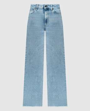 Solotre Блакитні джинси кльош  з патчем логотипа M1B0187