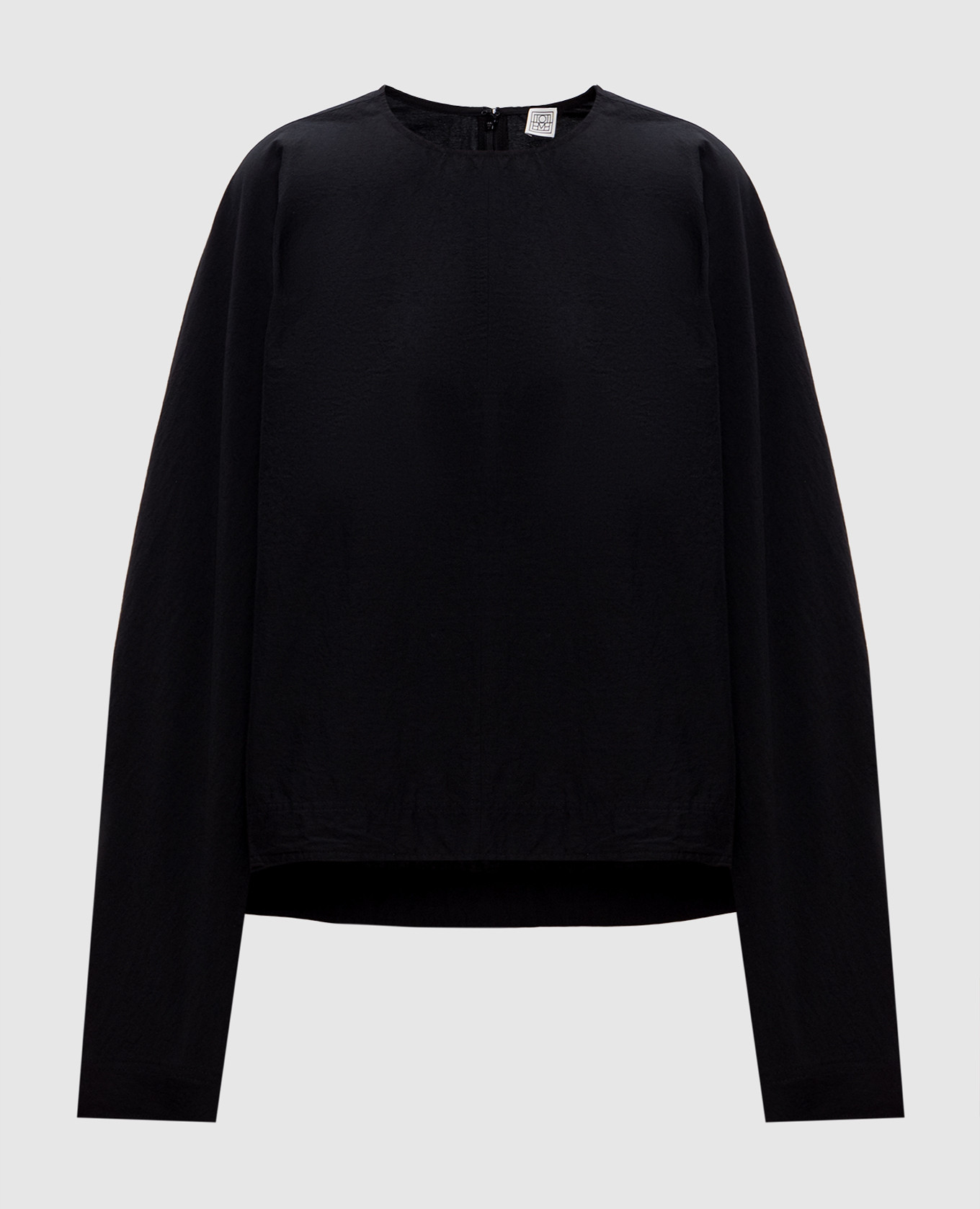 

Черная блуза с эффектом жатки, Черный, Блузы