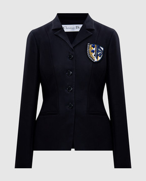 Christian Dior Синий жакет с аппликацией 5A21234B1323