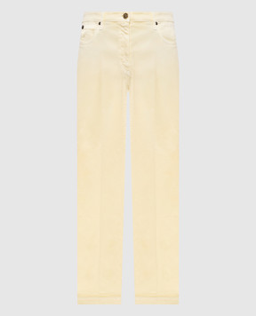 Etro Жовті джинси кльош з вишивкою емблеми WRNB0026AV689