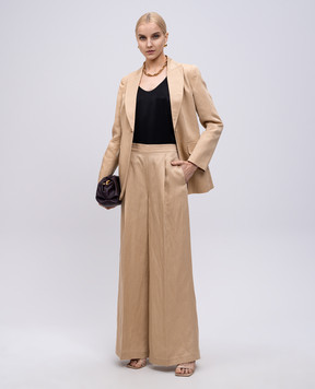 Twinset Бежевые брюки с льном 251TE2143