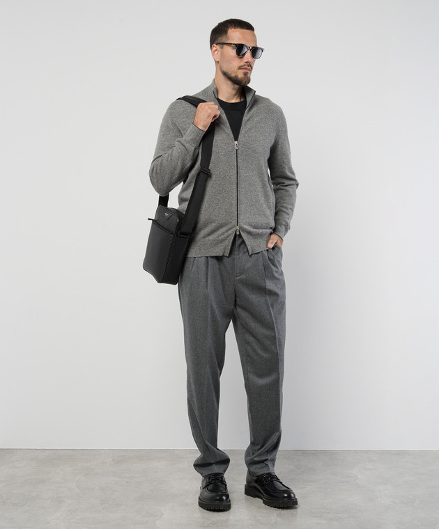 Brunello Cucinelli Черная футболка с принтом логотип эмблемы M0B138440 изображение 2