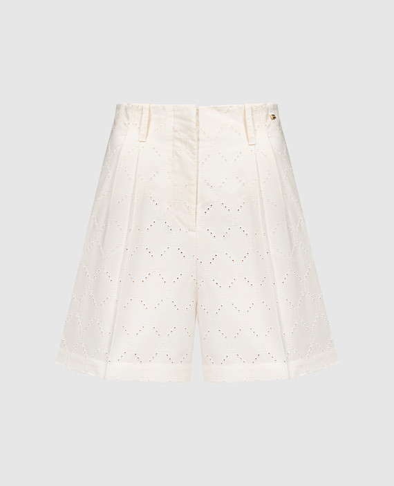 White shorts DELON with embroidery