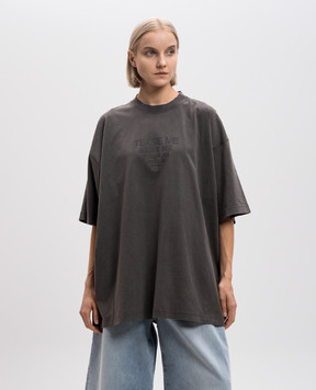 Vetements Серая футболка с вышивкой логотипа UA65TR670Gw
