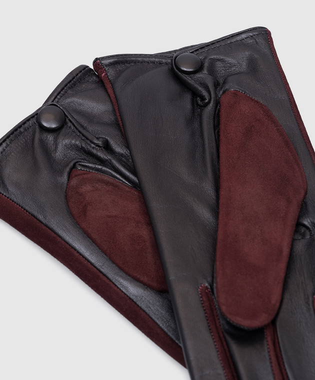 Sermoneta Gloves Бордовые кожаные перчатки M39 изображение 3